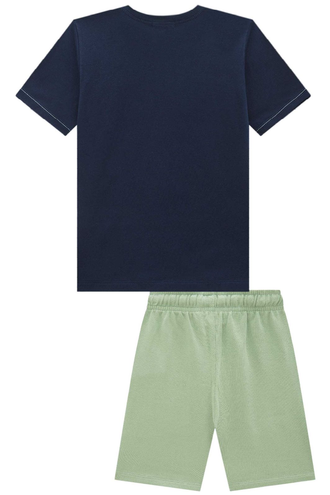 Conjunto de camiseta em meia malha e bermuda em moletwill com elastano 94845 LucBoo Infantil Menino Conjunto de camiseta em meia malha e bermuda em moletwill com elastano 94845 LucBoo Infantil Menino