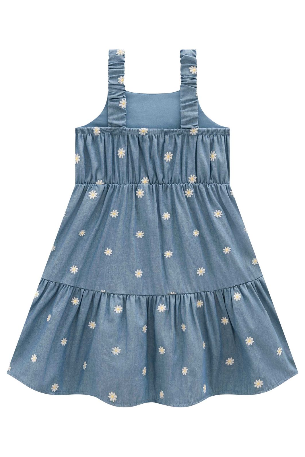 Vestido em denim bordado 96430 Infanti Infantil Menina Vestido em denim bordado 96430 Infanti Infantil Menina