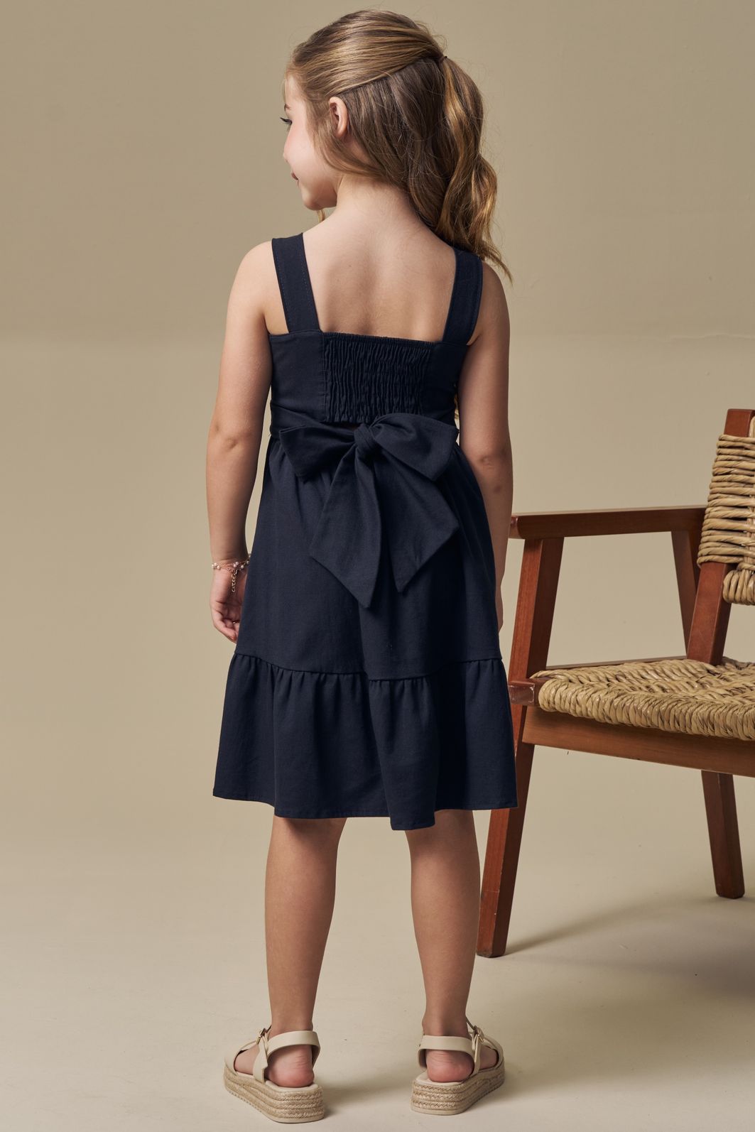Vestido em linho santorine com elastano 97092 Infanti Infantil Menina Vestido em linho santorine com elastano 97092 Infanti Infantil Menina