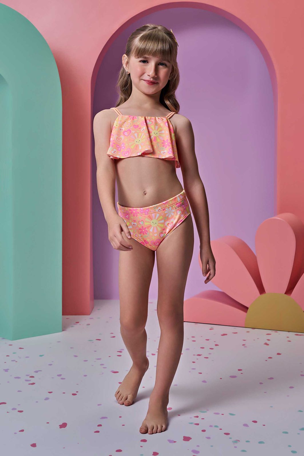 Biquíni em malha UV dry com proteção UV 50+ 96608 Infanti Infantil Menina Biquíni em malha UV dry com proteção UV 50+ 96608 Infanti Infantil Menina
