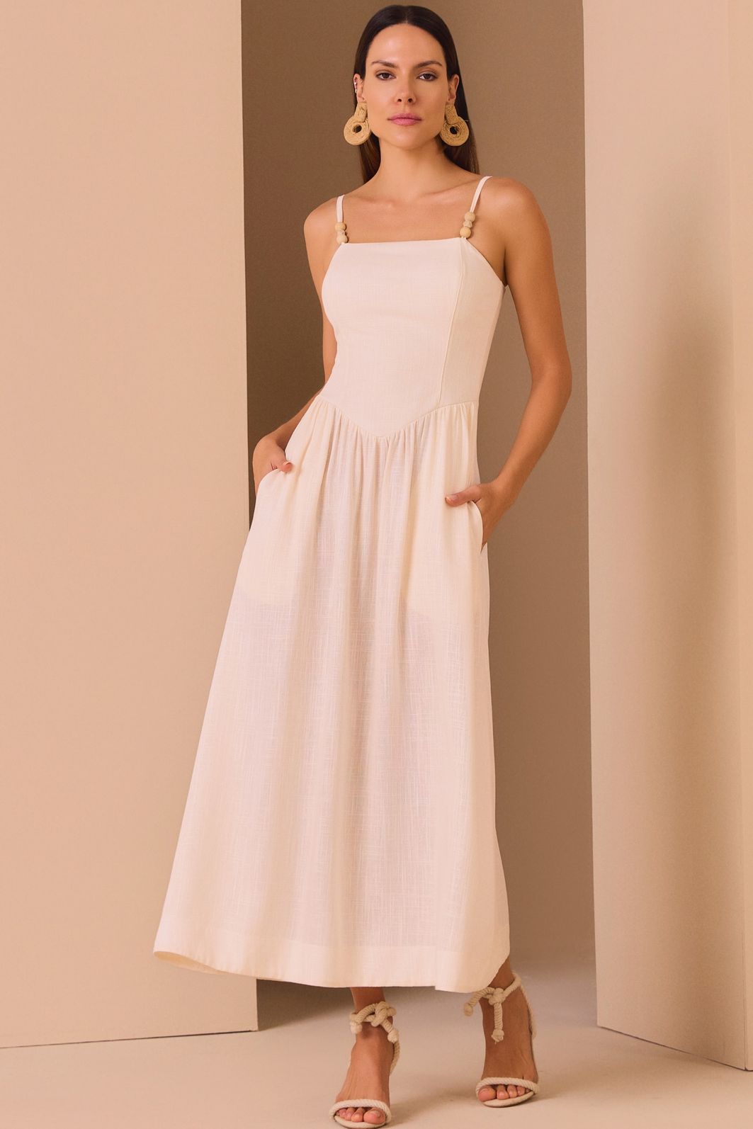 Vestido maxi midi em blend de viscose rayon premium 98338 Linzzi Vestido maxi midi em blend de viscose rayon premium 98338 Linzzi