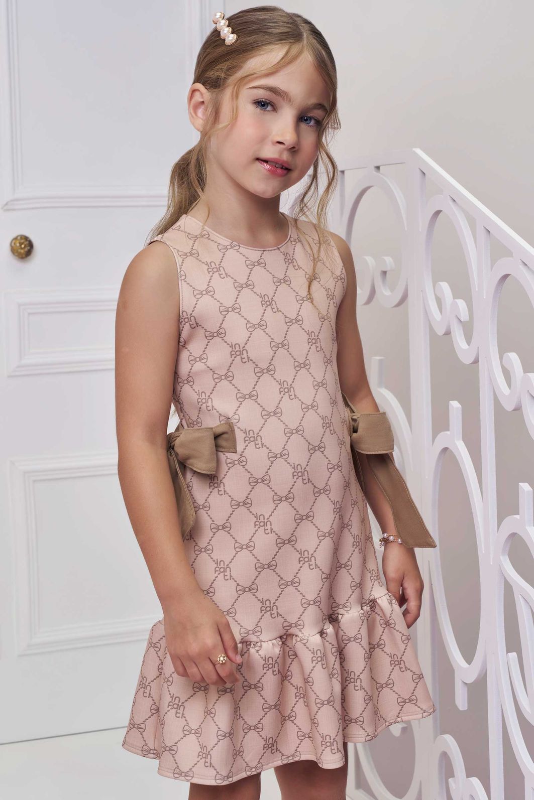 Vestido em fly tech 98773 Infanti Infantil Menina Vestido em fly tech 98773 Infanti Infantil Menina