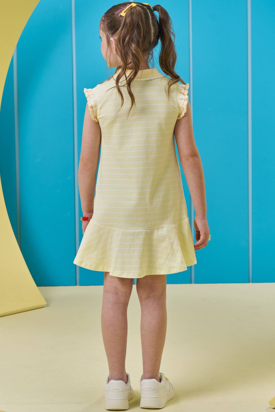 Vestido em cotton fio tinto 95340 Kukiê Infantil Menina Vestido em cotton fio tinto 95340 Kukiê Infantil Menina