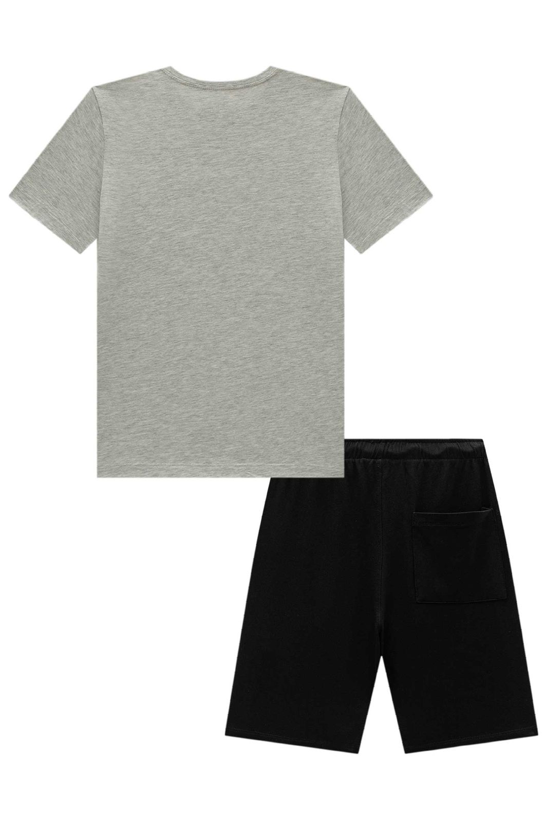 Conjunto de camiseta em meia malha e bermuda em molevisco com elastano 96866 Johnny Fox Teen Menino Conjunto de camiseta em meia malha e bermuda em molevisco com elastano 96866 Johnny Fox Teen Menino