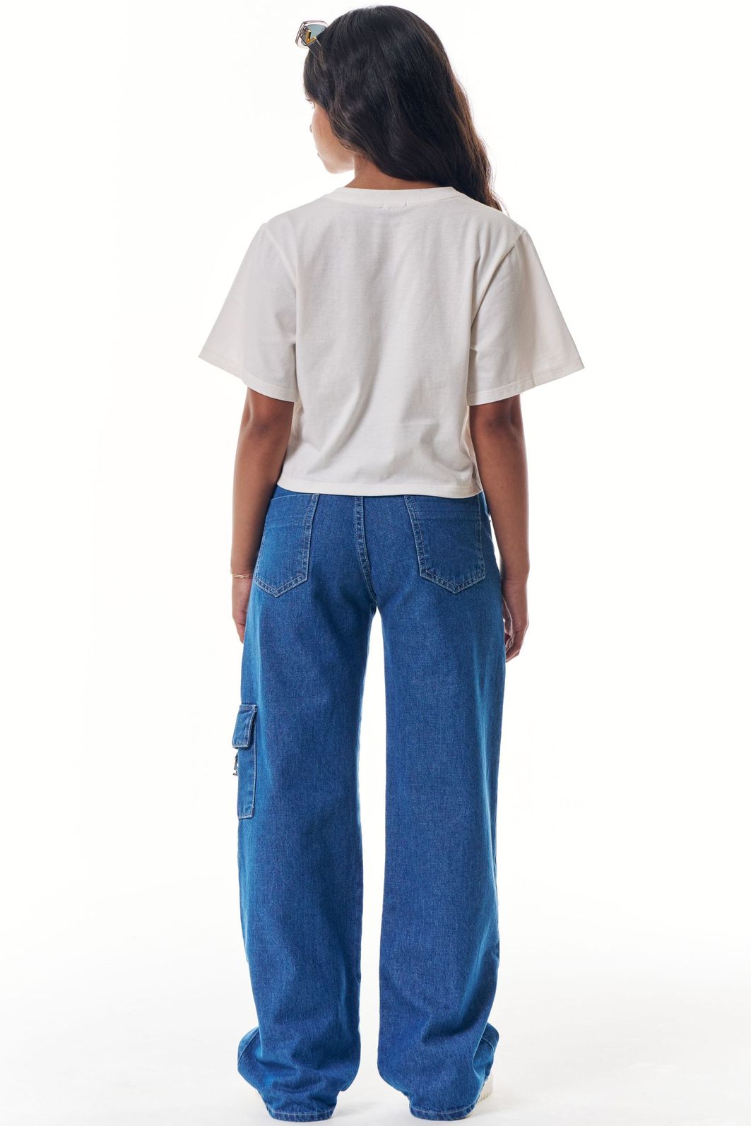 Calça wide leg cargo em jeans 95589 Vic Teen Menina Calça wide leg cargo em jeans 95589 Vic Teen Menina