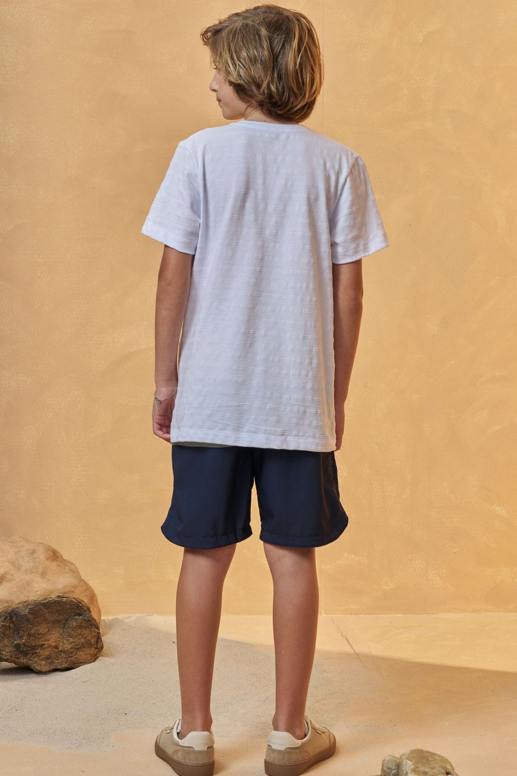 Conjunto de camiseta em malha relevo e bermuda em nylon ergonomic com elastano 96710 Johnny Fox Teen Menino Conjunto de camiseta em malha relevo e bermuda em nylon ergonomic com elastano 96710 Johnny Fox Teen Menino