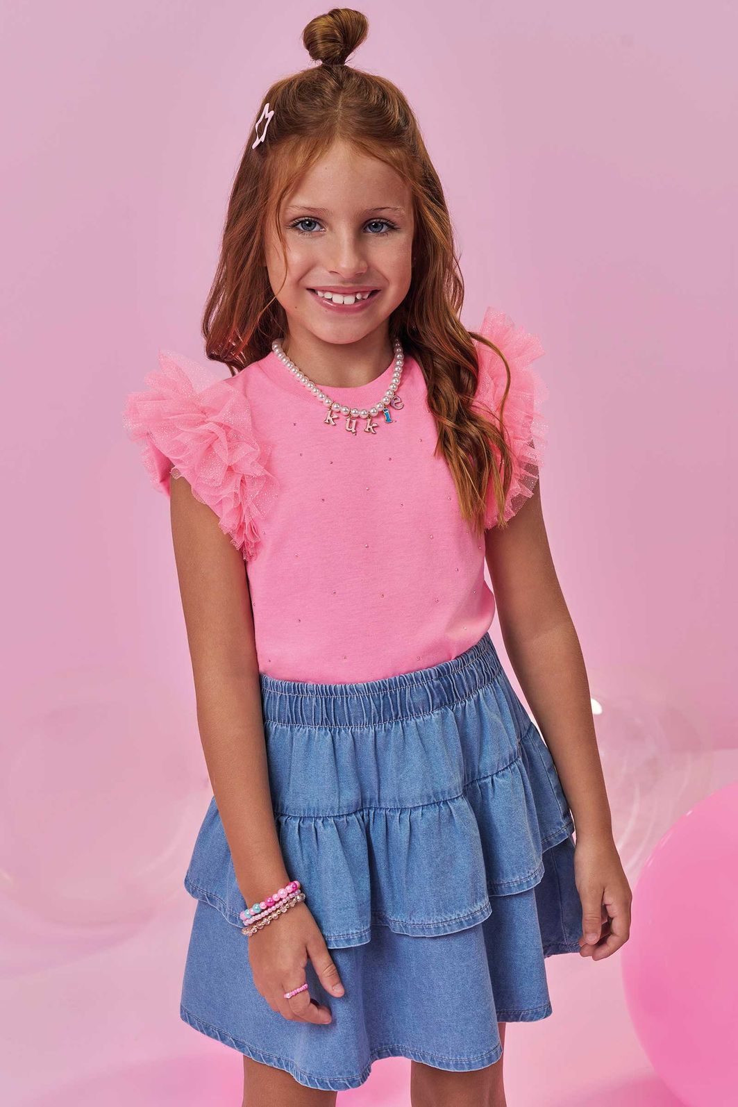 Saia em jeans 98739 Kukiê Infantil Menina Saia em jeans 98739 Kukiê Infantil Menina