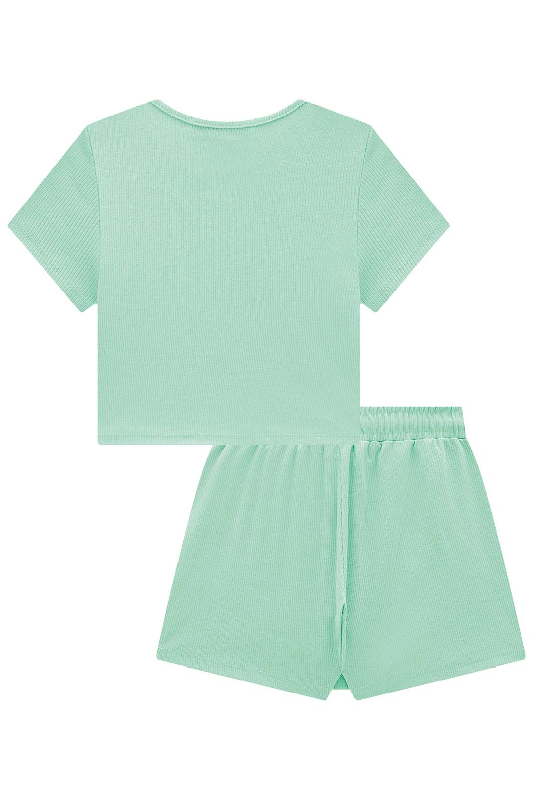 Conjunto de blusa e short saia em canelado liz 98564 Lilimoon Teen Menina