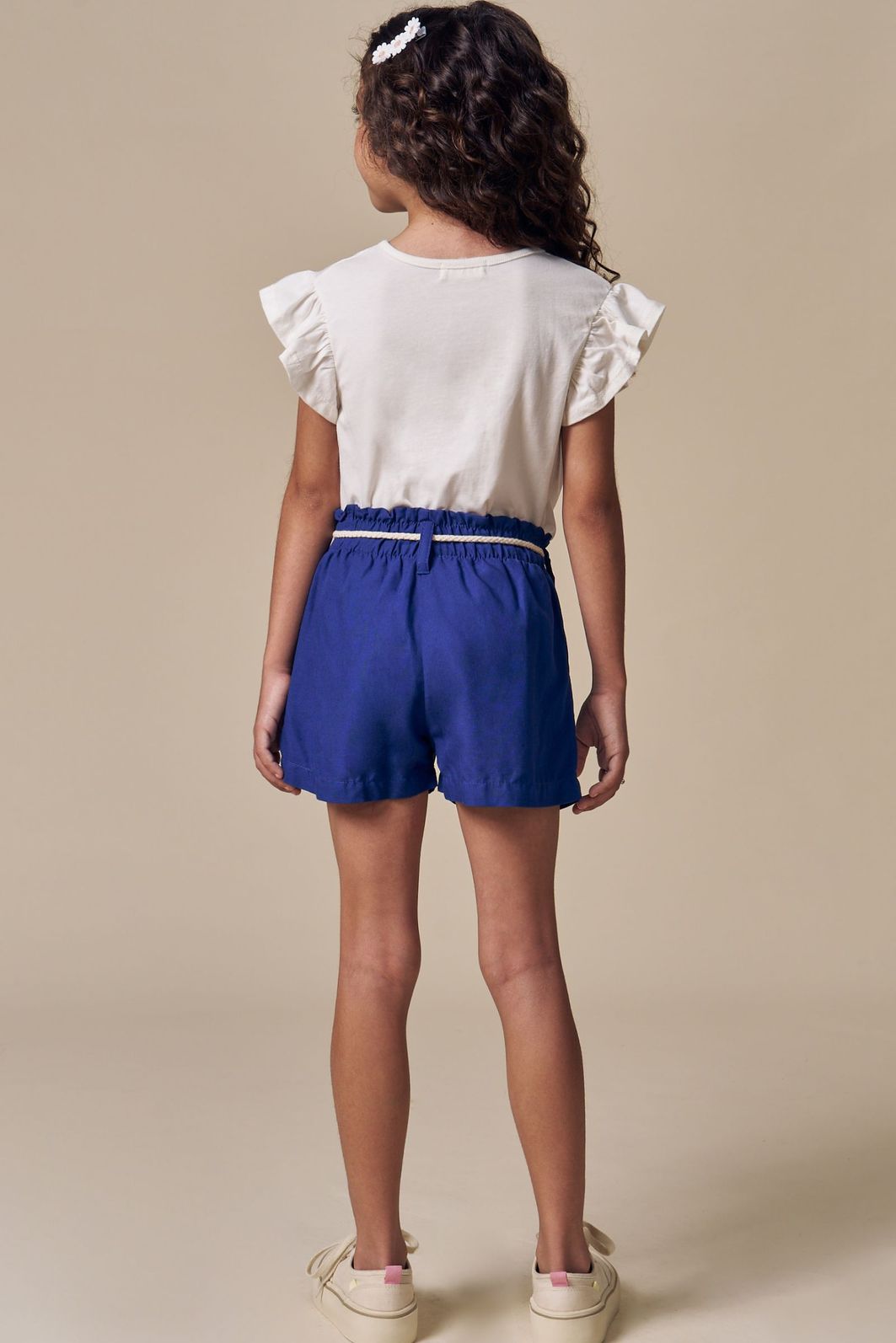 Conjunto de blusa em meia malha e shorts em blend de linho 93332 Infanti Infantil Menina Conjunto de blusa em meia malha e shorts em blend de linho 93332 Infanti Infantil Menina