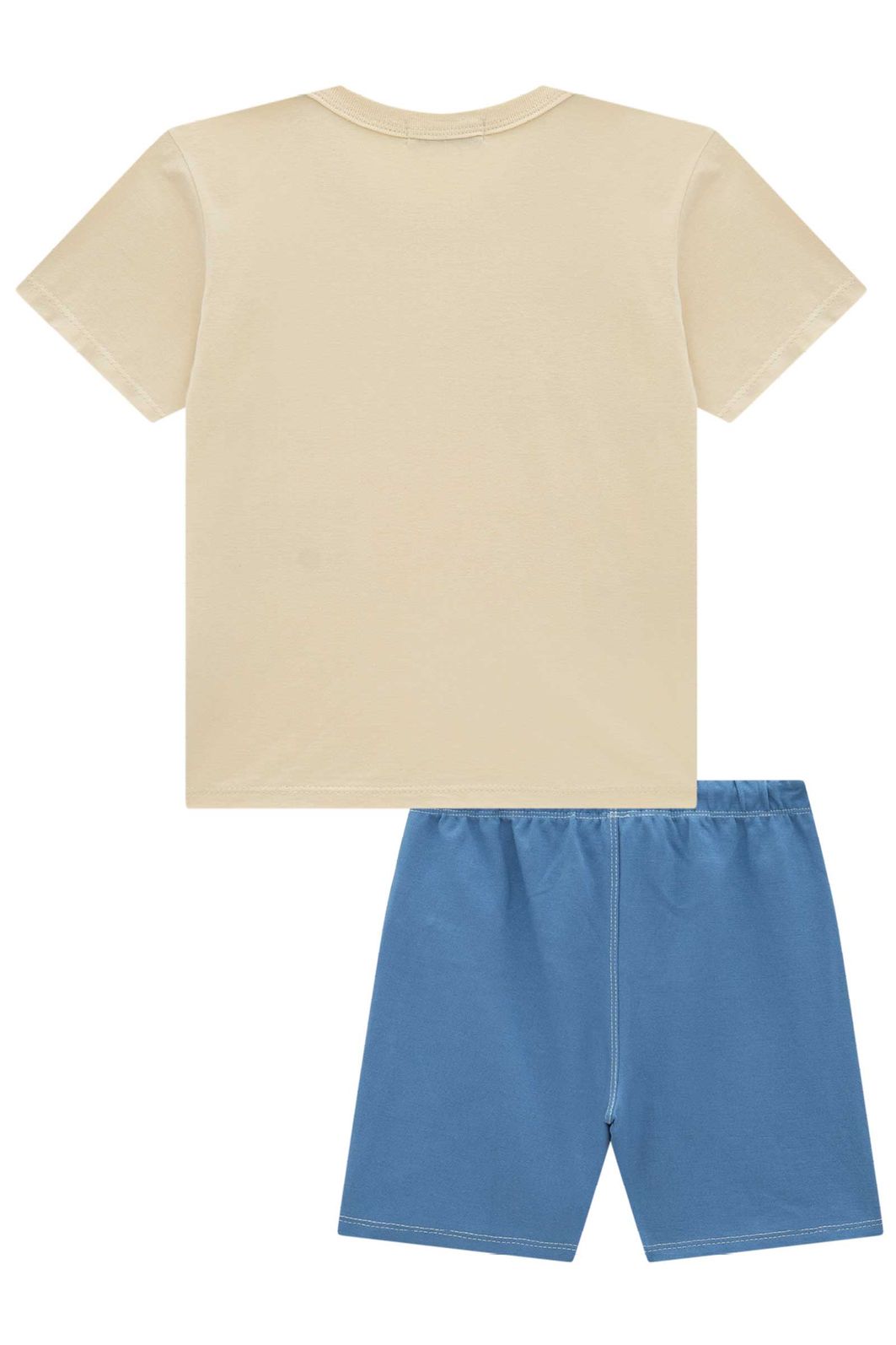 Conjunto de camiseta em meia malha e bermuda em malha alfaiataria com elastano 95052 LucBoo Infantil Menino Conjunto de camiseta em meia malha e bermuda em malha alfaiataria com elastano 95052 LucBoo Infantil Menino