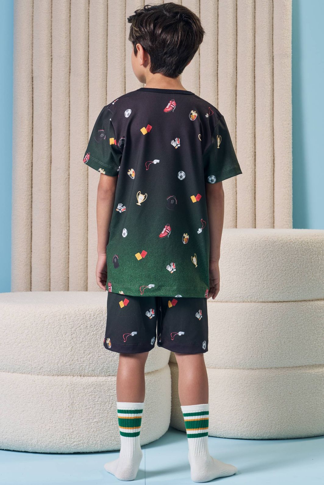 Conjunto de pijama com camiseta e bermuda em malha fresh 97085 LucBoo Infantil Menino Conjunto de pijama com camiseta e bermuda em malha fresh 97085 LucBoo Infantil Menino