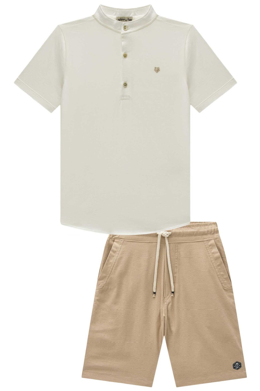 Conjunto de bata em meia malha e bermuda em linho santorine com elastano 98829 Johnny Fox Teen Menino Conjunto de bata em meia malha e bermuda em linho santorine com elastano 98829 Johnny Fox Teen Menino