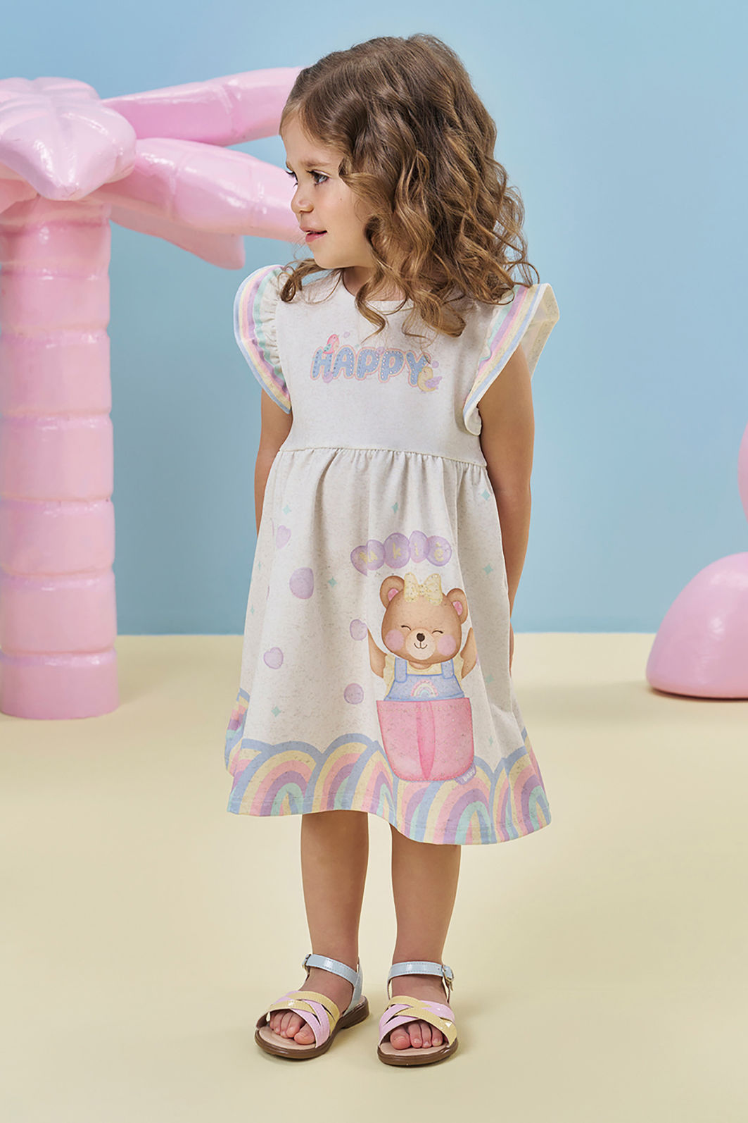Vestido em malha power 94951 Kukiê Bebê Menina Vestido em malha power 94951 Kukiê Bebê Menina