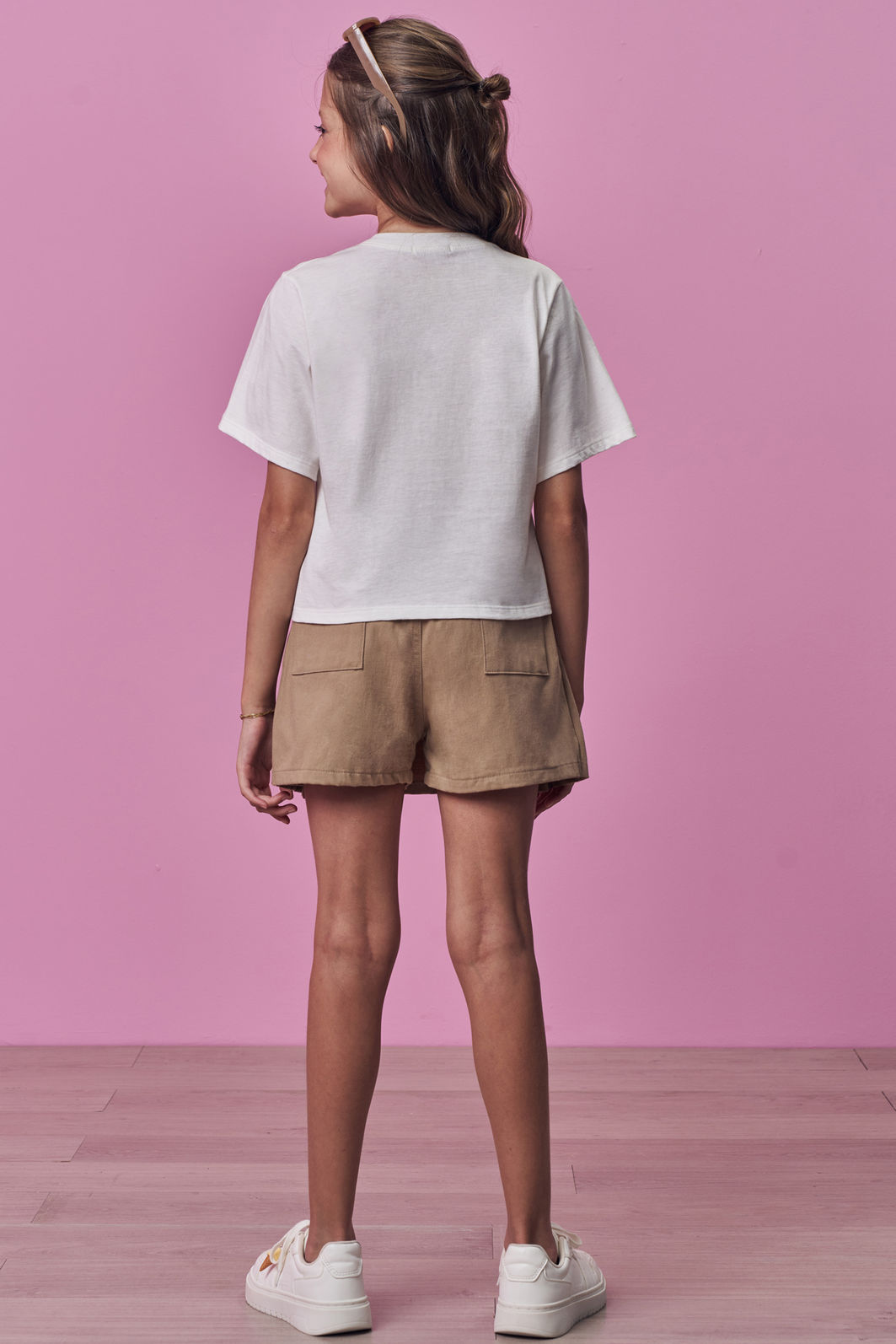 Short saia em sarja com elastano 98869 Vic Teen Menina Short saia em sarja com elastano 98869 Vic Teen Menina