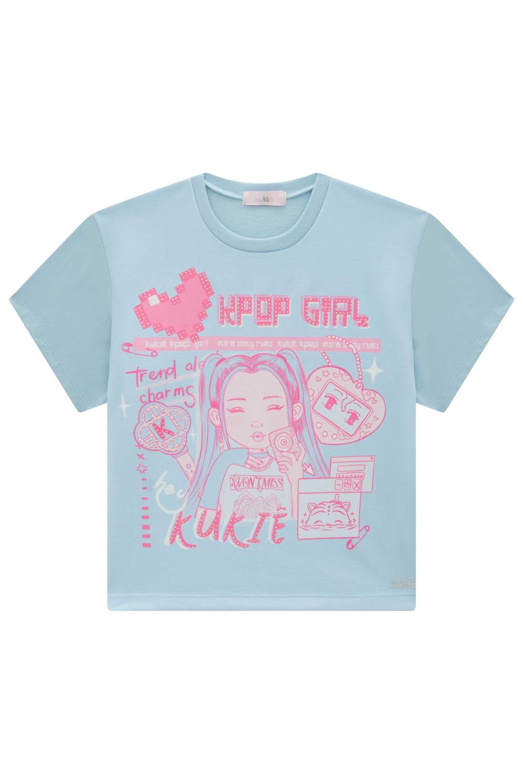 Camiseta em meia malha 98788 Kukiê Infantil Menina Camiseta em meia malha 98788 Kukiê Infantil Menina