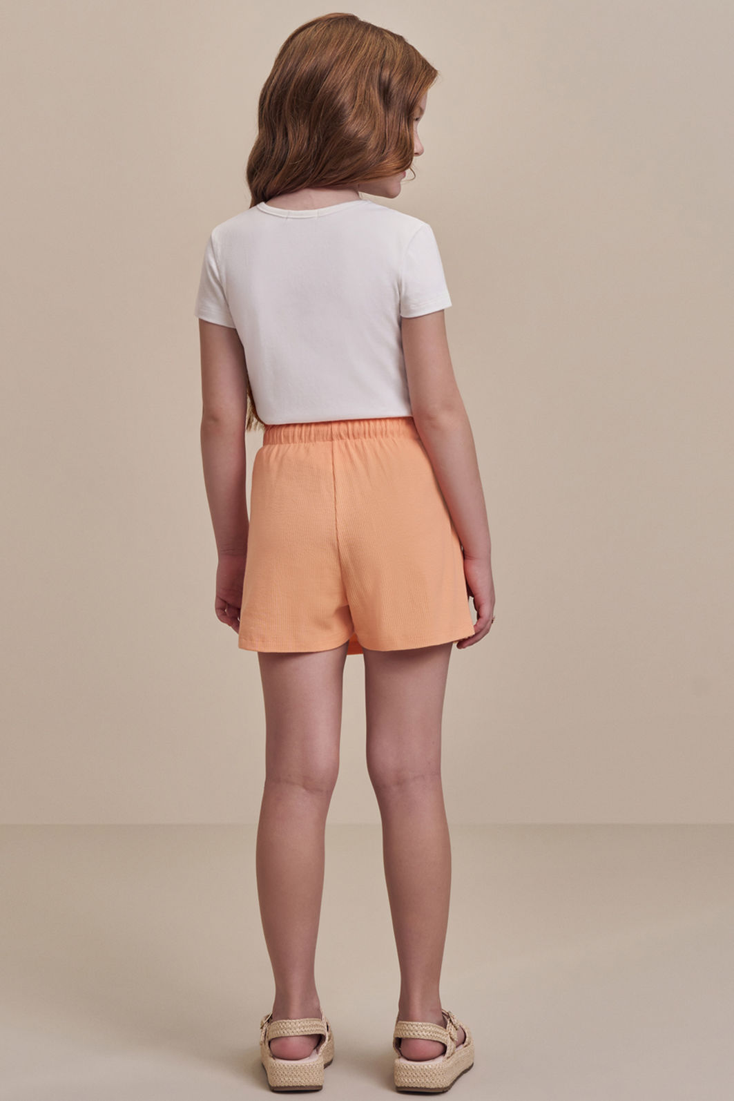 Conjunto de blusa em cotton com short saia em canelado liz 98129 Infanti Infantil Menina