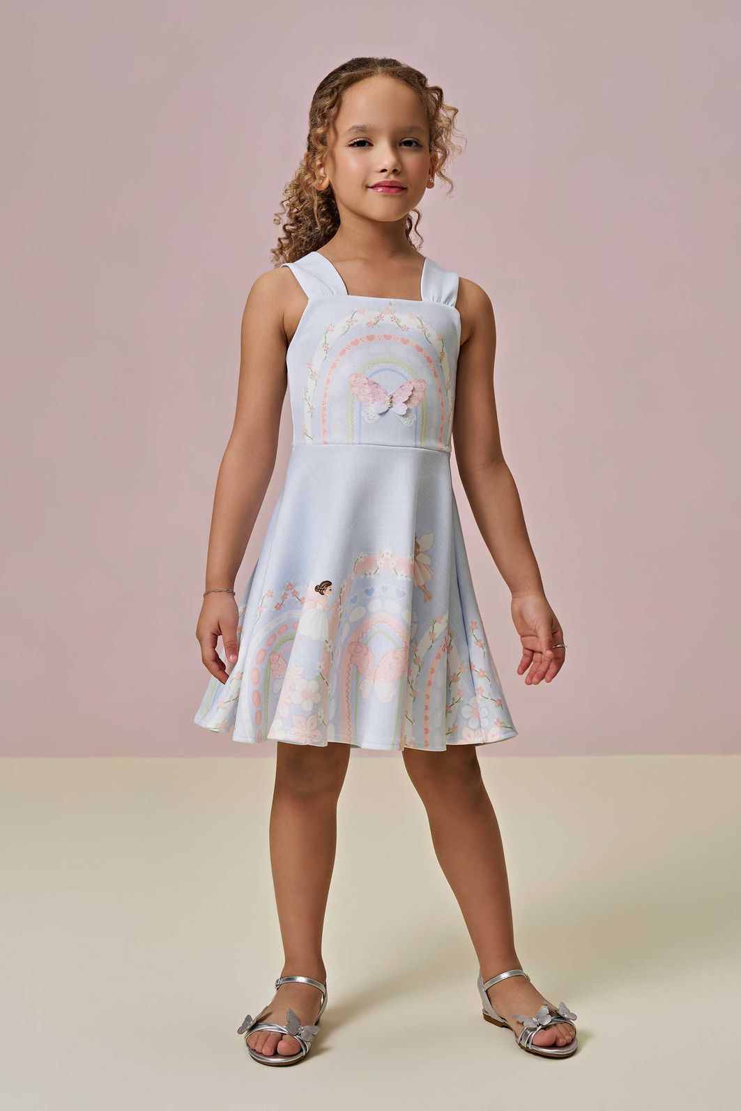 Vestido em fly tech 95861 Infanti Infantil Menina Vestido em fly tech 95861 Infanti Infantil Menina