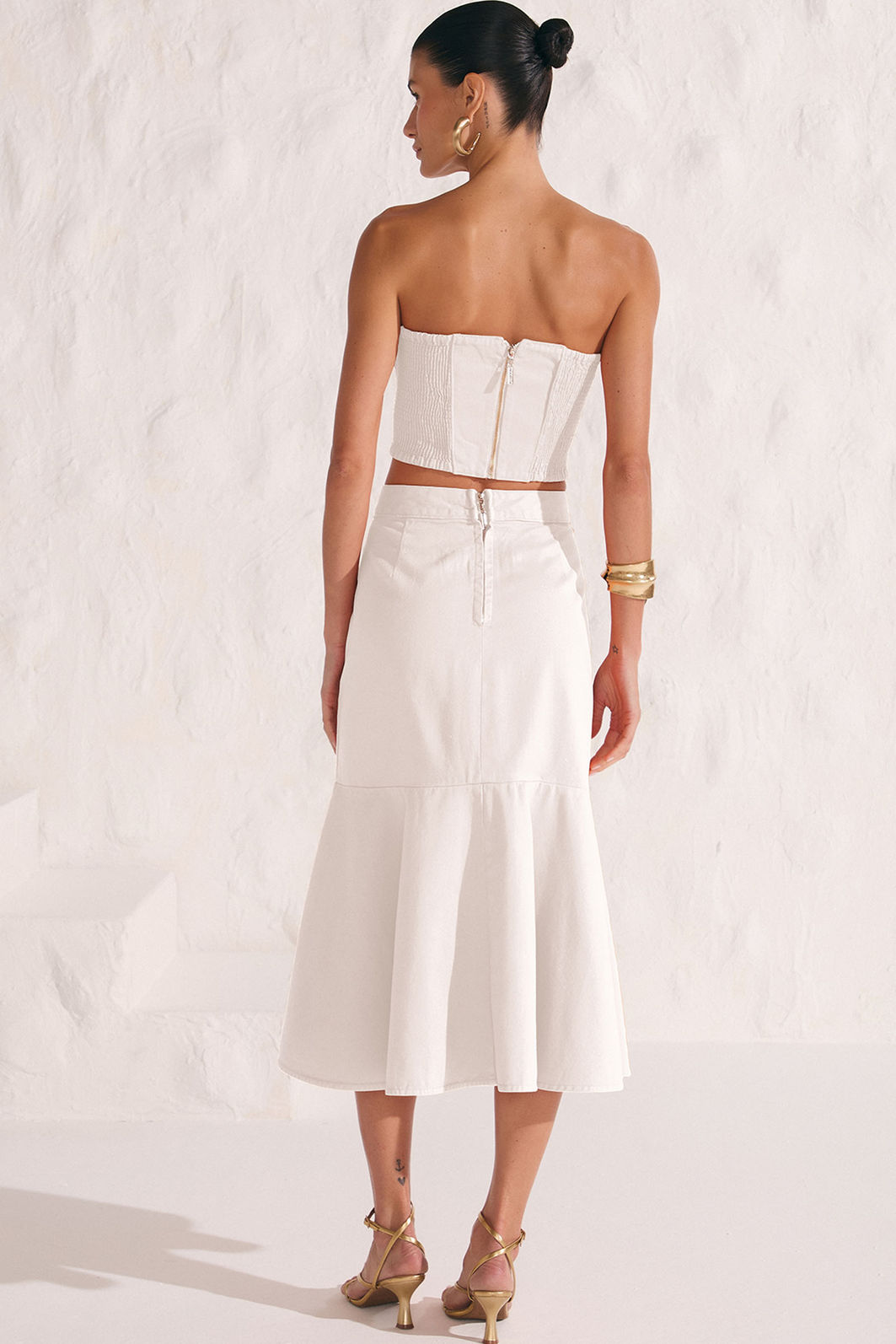 Saia maxi midi em sarja 86932 Linzzi Saia maxi midi em sarja 86932 Linzzi