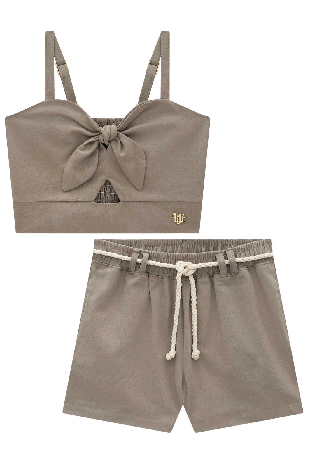 Conjunto de regata e shorts em linho santorine 92606 Lilimoon Teen Menina