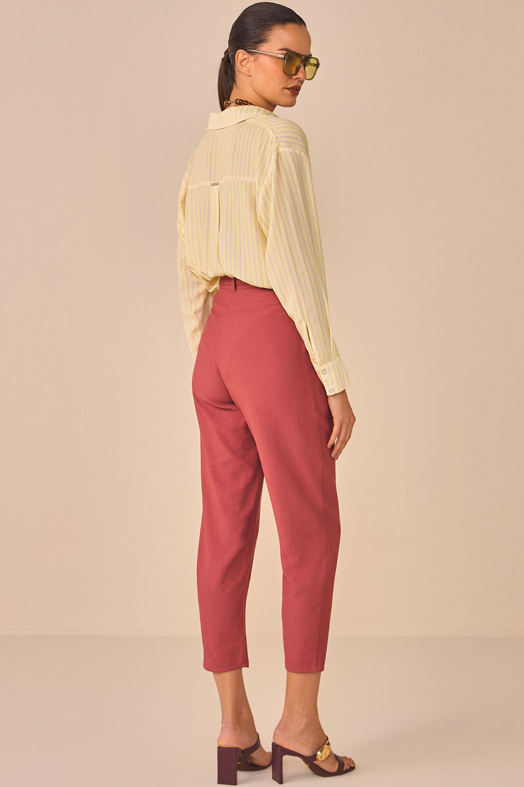Camisa em chiffon listrado 96745 Linzzi Camisa em chiffon listrado 96745 Linzzi