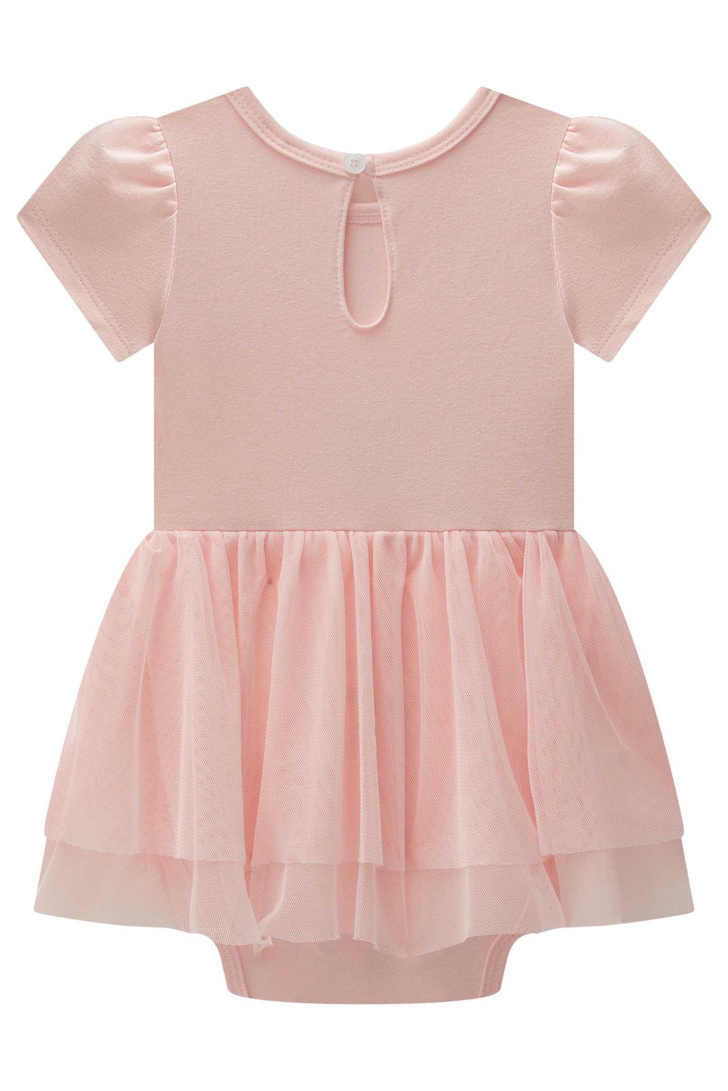 Vestbody em cotton e tule com elastano 98046 Kukiê Bebê Menina Vestbody em cotton e tule com elastano 98046 Kukiê Bebê Menina