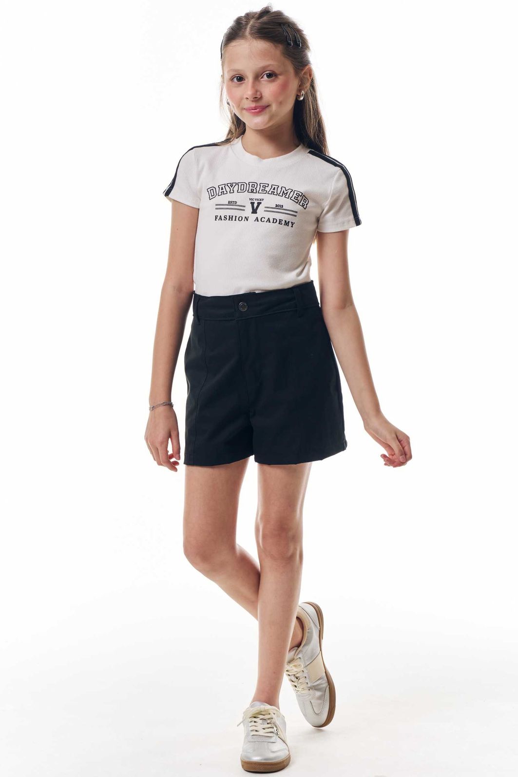 Shorts em alfaiataria tecno cargo 95610 Vic Teen Menina