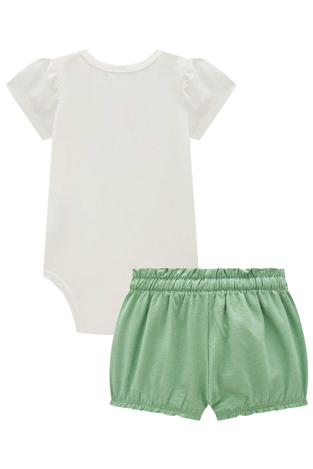 Conjunto de body em suedine e shorts em linho santorini com elastano (Acompanha faixa) 99686 Kukiê Bebê Menina Conjunto de body em suedine e shorts em linho santorini com elastano (Acompanha faixa) 99686 Kukiê Bebê Menina