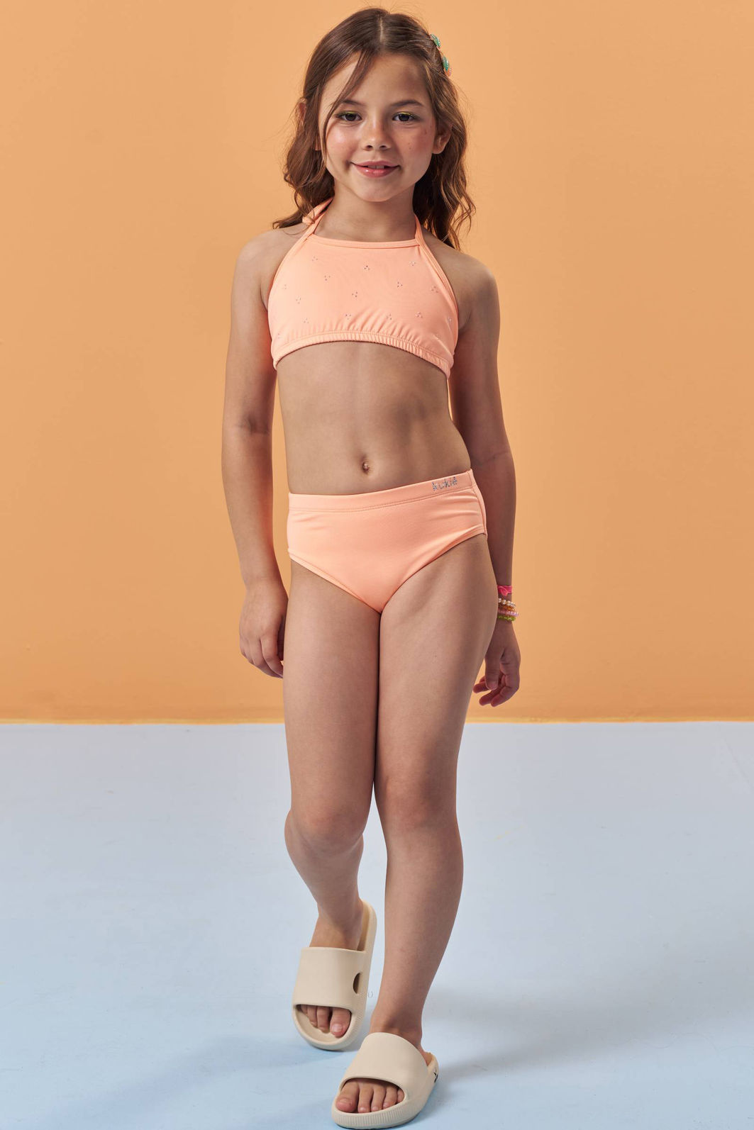 Biquíni em malha com proteção UV50+ 96214 Kukiê Infantil Menina Biquíni em malha com proteção UV50+ 96214 Kukiê Infantil Menina