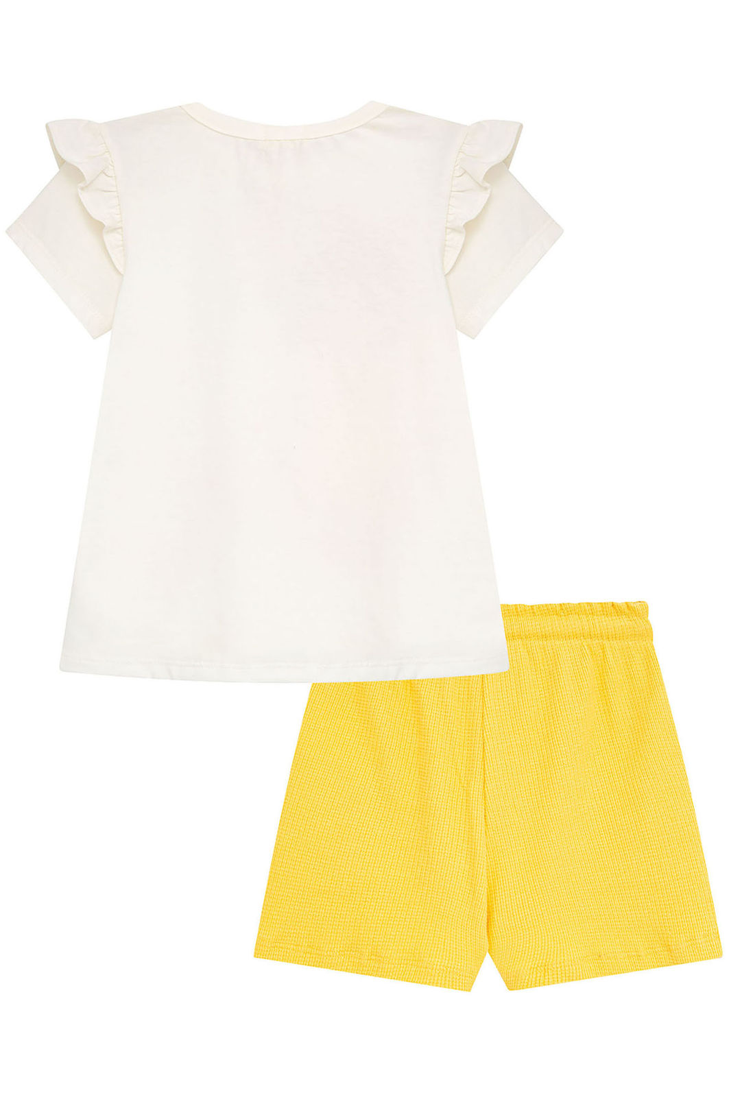 Conjunto de bata em meia malha e shorts em malha waffle 96020 Kukiê Infantil Menina Conjunto de bata em meia malha e shorts em malha waffle 96020 Kukiê Infantil Menina