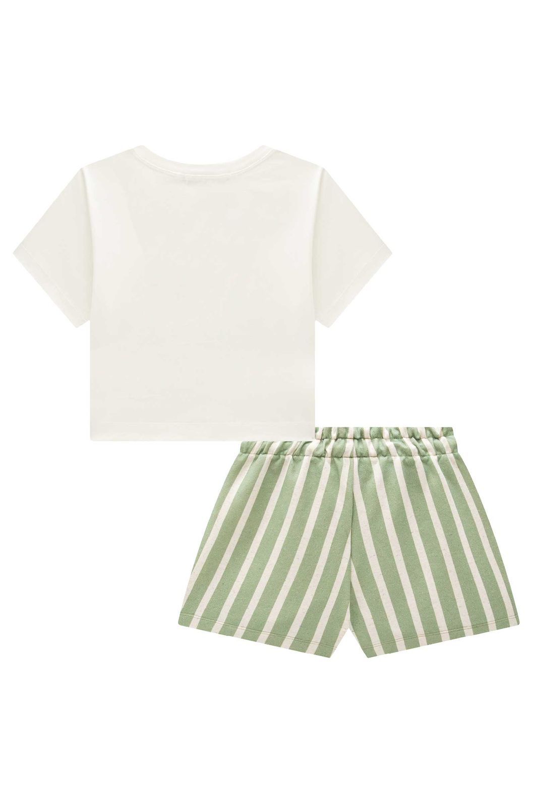 Conjunto de blusa em meia malha e shorts em moletom sem pelúcia 95322 Lilimoon Teen Menina