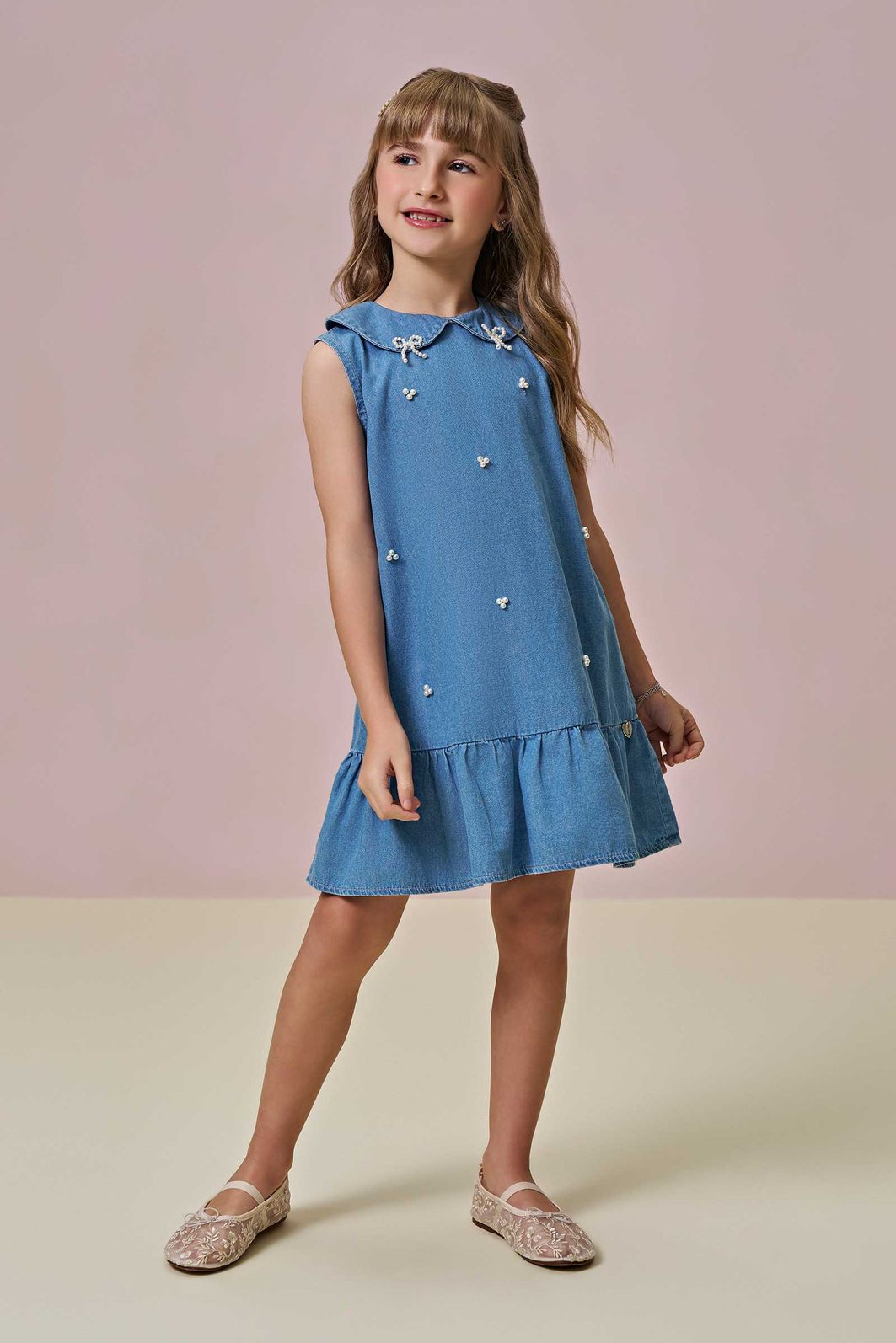 Vestido em jeans 95339 Infanti Infantil Menina Vestido em jeans 95339 Infanti Infantil Menina
