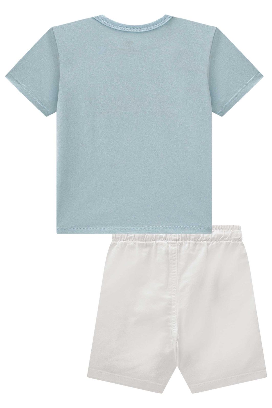 Conjunto de camiseta em meia malha e bermuda em sarja ônix com elastano 99244 Johnny Fox Teen Menino Conjunto de camiseta em meia malha e bermuda em sarja ônix com elastano 99244 Johnny Fox Teen Menino