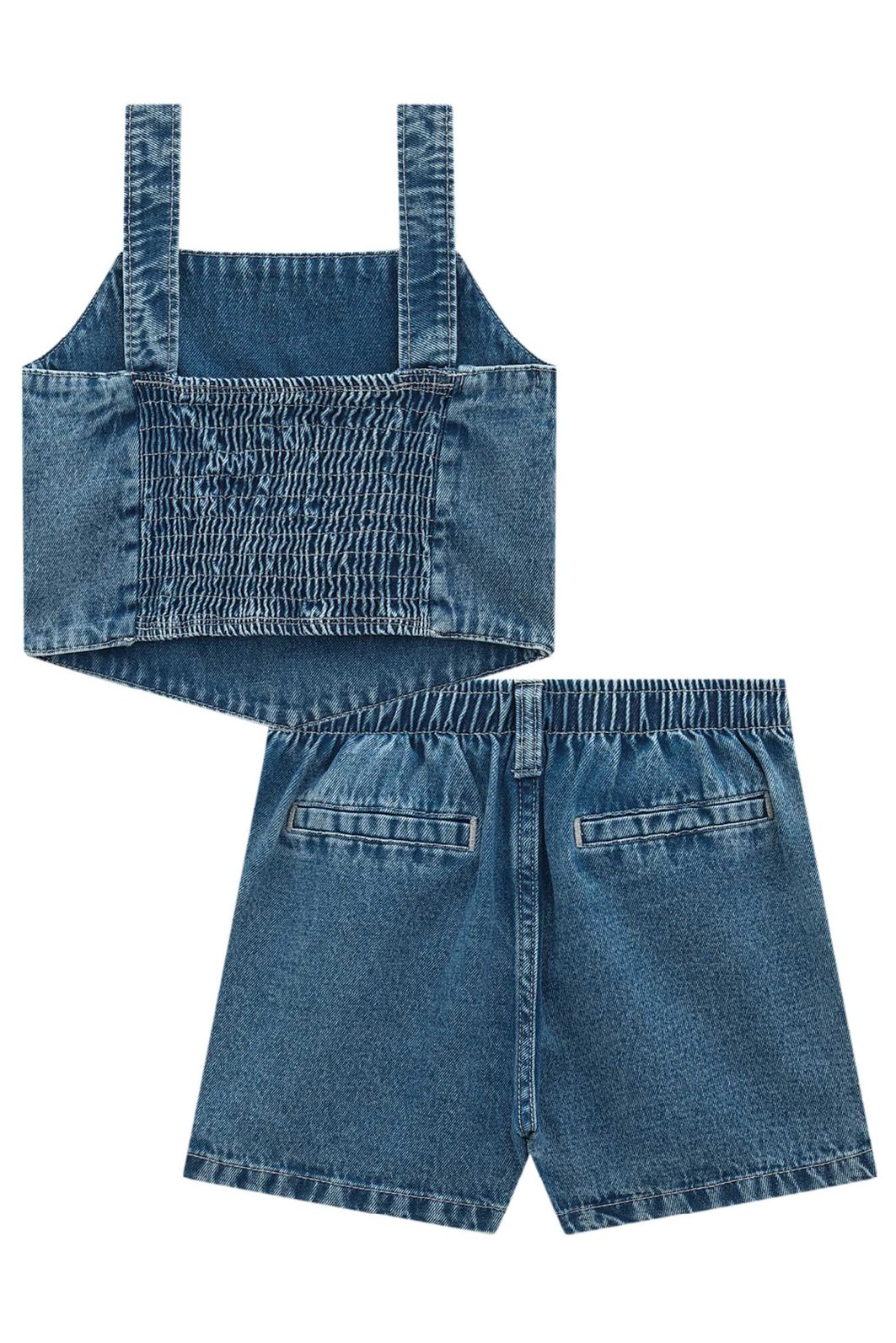 Conjunto de regata e shorts em jeans wishita 98996 Lilimoon Teen Menina