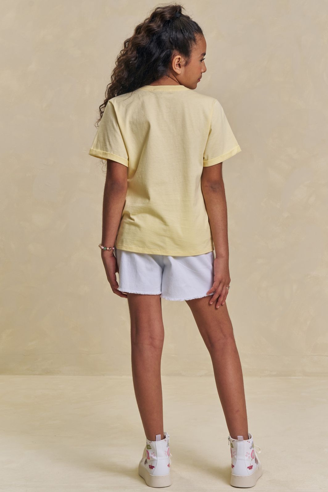 Conjunto de camiseta comfy em meia malha e shorts em sarja com elastano 96310 Lilimoon Teen Menina