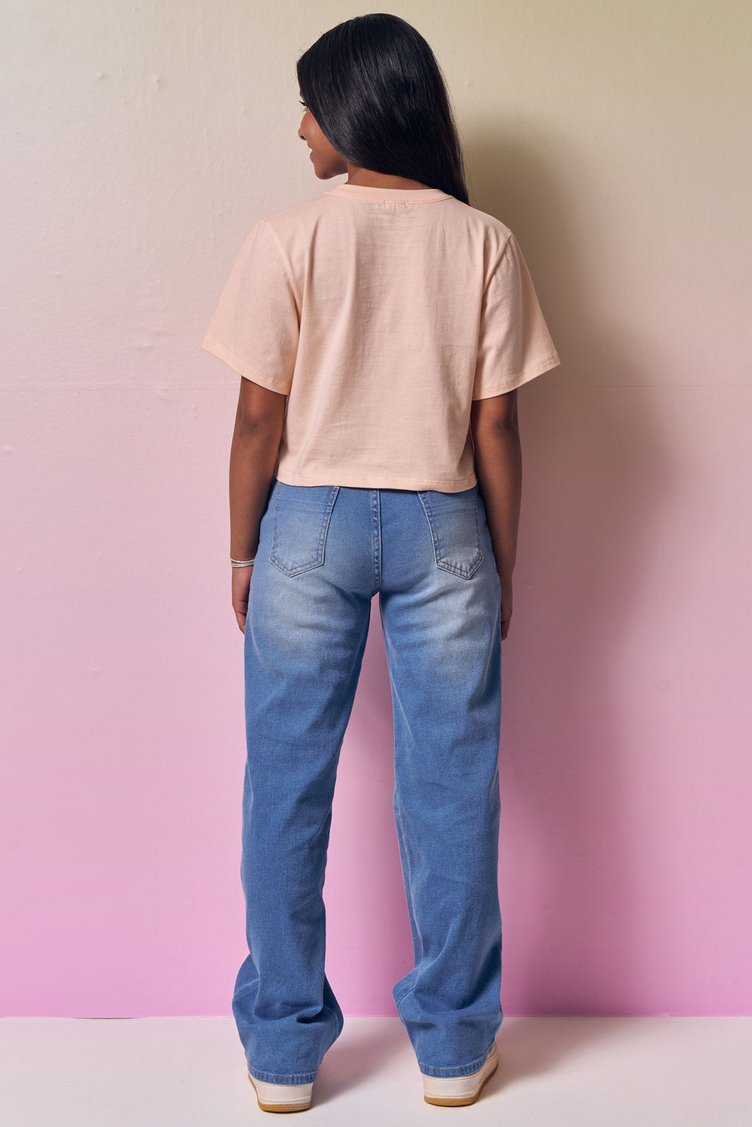 Calça wide leg em jeans com elastano 95001 Vic Teen Menina Calça wide leg em jeans com elastano 95001 Vic Teen Menina