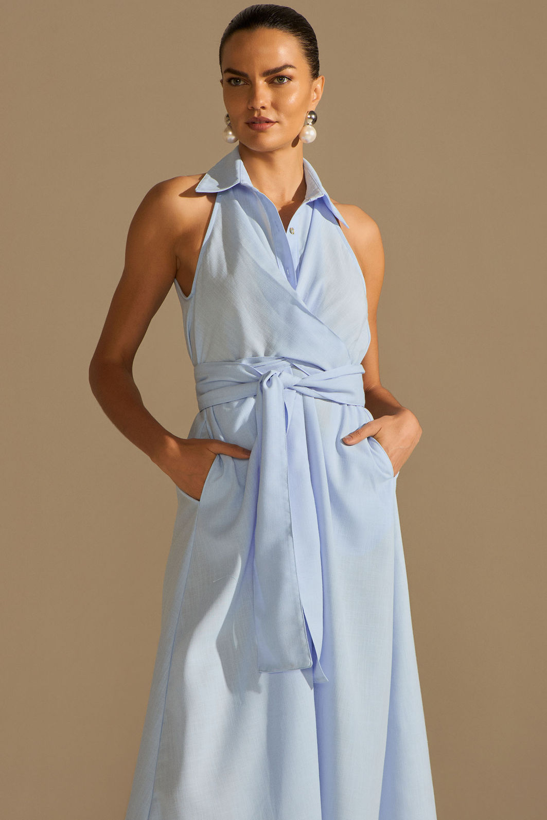 Vestido maxi midi em blend de linho 95622 Linzzi Vestido maxi midi em blend de linho 95622 Linzzi