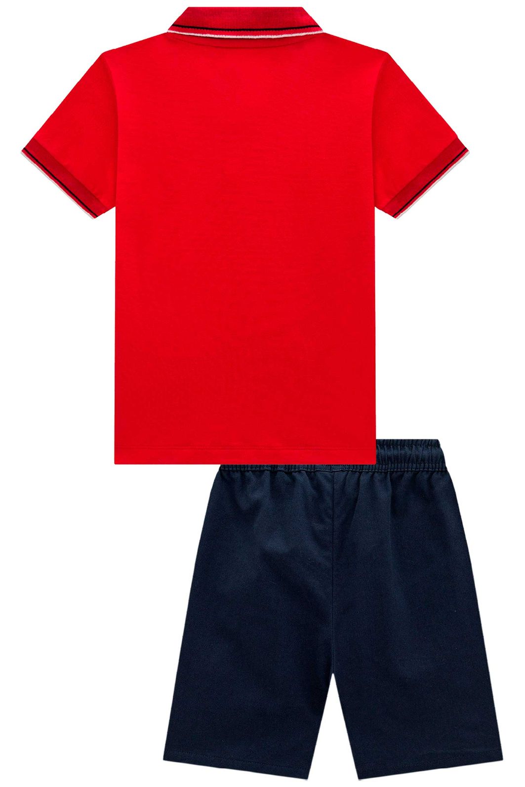 Conjunto de camisa polo em meia malha e bermuda em sarja girassol com elastano 98433 LucBoo Infantil Menino Conjunto de camisa polo em meia malha e bermuda em sarja girassol com elastano 98433 LucBoo Infantil Menino