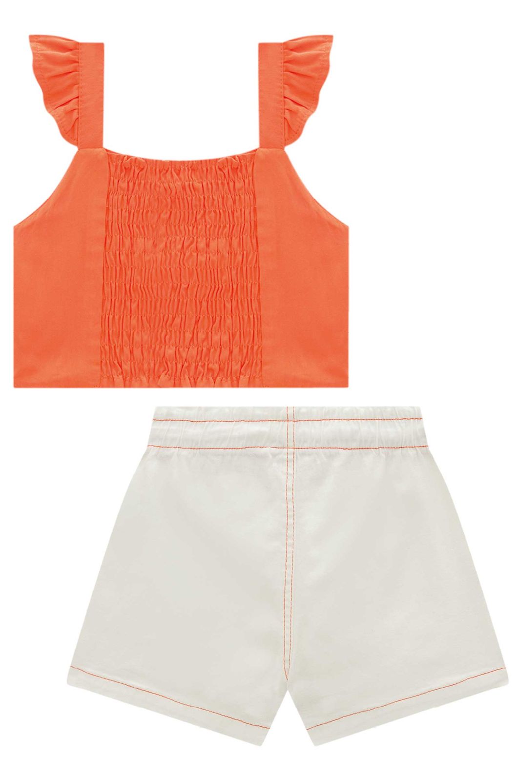 Conjunto de blusa em viscose e shorts em sarja com elastano 93342 Infanti Infantil Menina