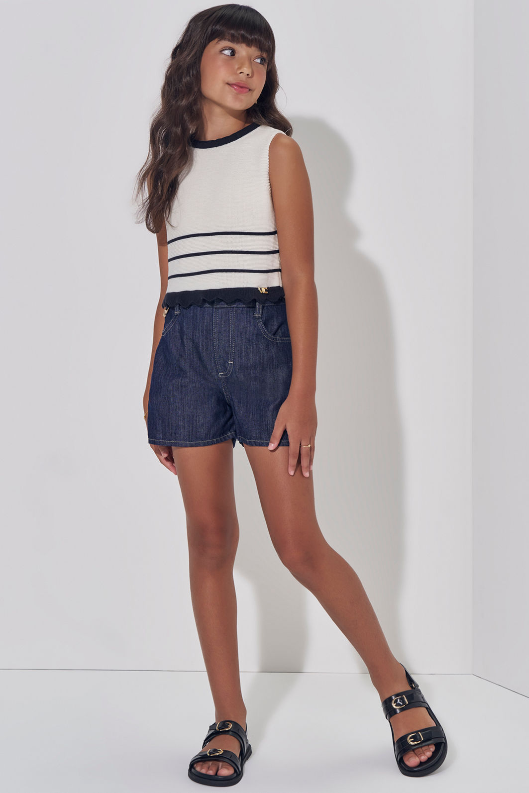 Blusa em tricô 100% algodão 98274 Vic Teen Menina Blusa em tricô 100% algodão 98274 Vic Teen Menina