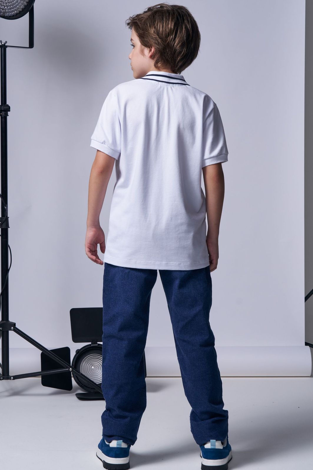 Camisa polo em piquet com elastano 96037 Johnny Fox Teen Menino Camisa polo em piquet com elastano 96037 Johnny Fox Teen Menino