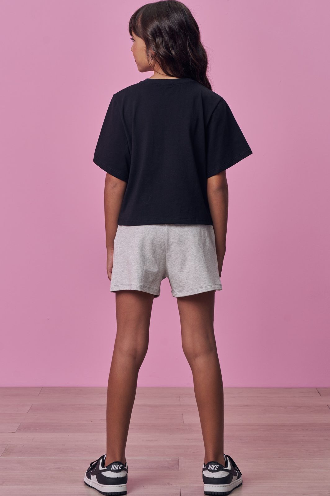 Conjunto de blusa em meia malha e shorts em molevisco 99089 Vic Teen Menina