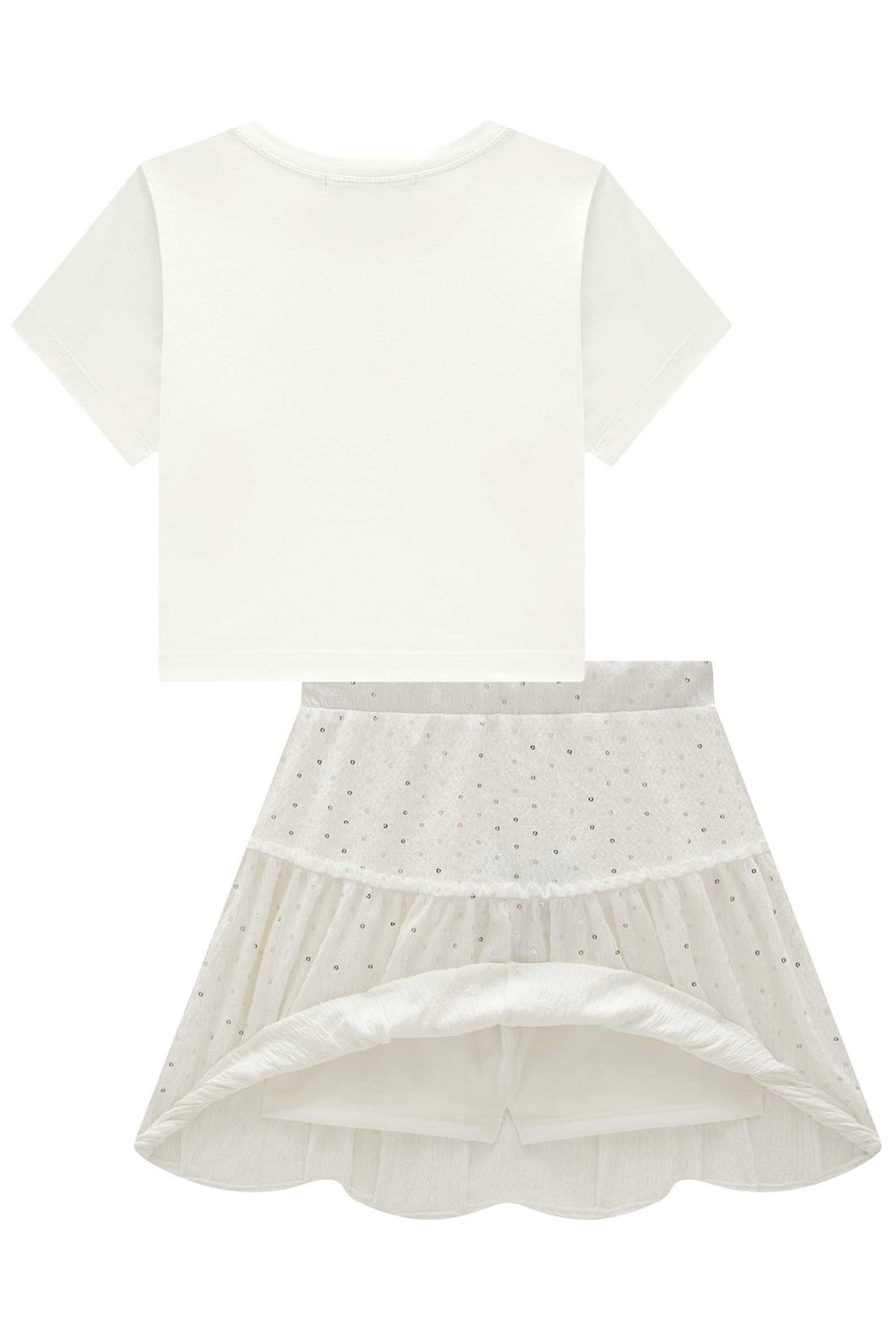 Conjunto de blusa em meia malha e saia em anarruga bordada com shorts embutido 98578 Lilimoon Teen Menina Conjunto de blusa em meia malha e saia em anarruga bordada com shorts embutido 98578 Lilimoon Teen Menina