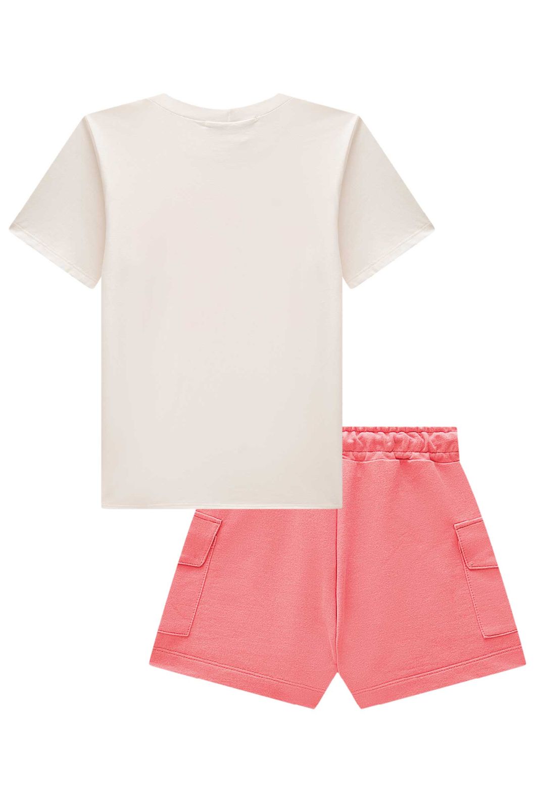 Conjunto de camiseta over em meia malha e shorts em moletom sem pelúcia 98793 Lilimoon Teen Menina Conjunto de camiseta over em meia malha e shorts em moletom sem pelúcia 98793 Lilimoon Teen Menina