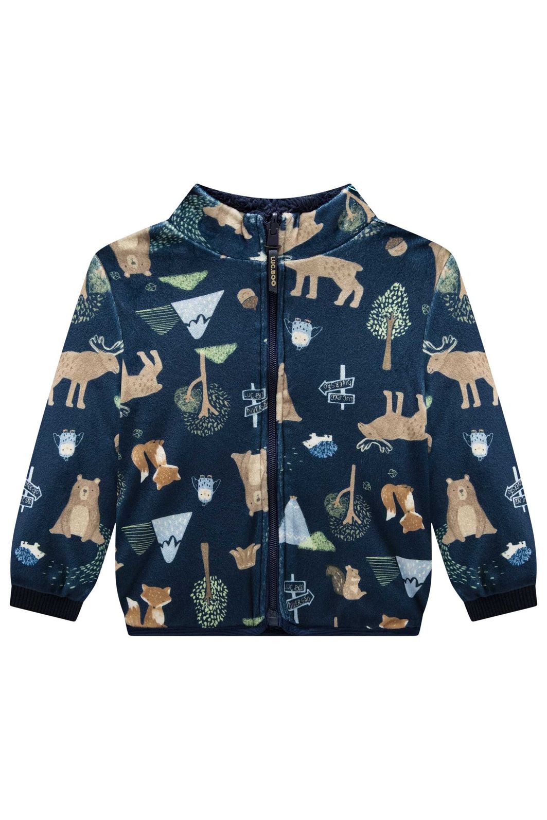 Jaqueta reversível em fleece luxo e pelo carneirinho 91733 LucBoo Bebê Menino Jaqueta reversível em fleece luxo e pelo carneirinho 91733 LucBoo Bebê Menino