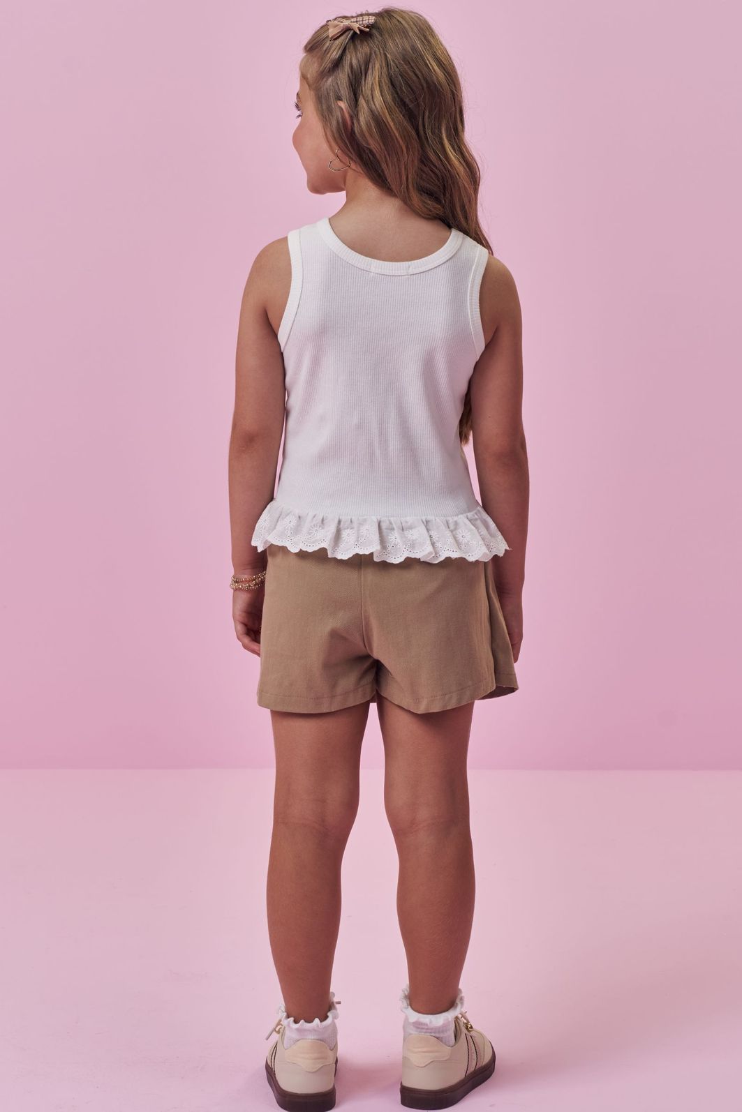 Shorts saia em sarja com elastano 98468 Kukiê Infantil Menina Shorts saia em sarja com elastano 98468 Kukiê Infantil Menina