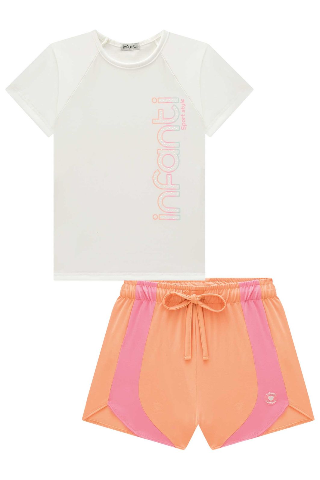 Conjunto de blusa e shorts em malha UV 50+ 96336 Infanti Infantil Menina Conjunto de blusa e shorts em malha UV 50+ 96336 Infanti Infantil Menina
