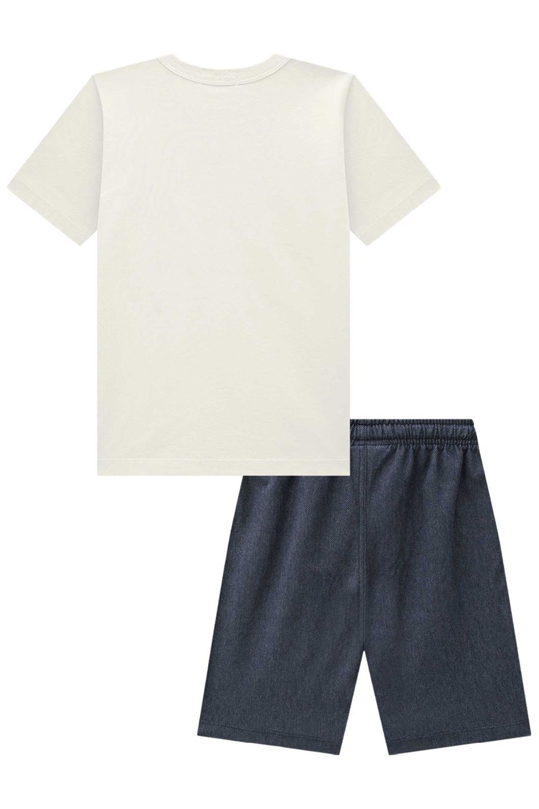 Conjunto camiseta em meia malha e bermuda em cotton jeans com elastano 95436 LucBoo Infantil Menino Conjunto camiseta em meia malha e bermuda em cotton jeans com elastano 95436 LucBoo Infantil Menino