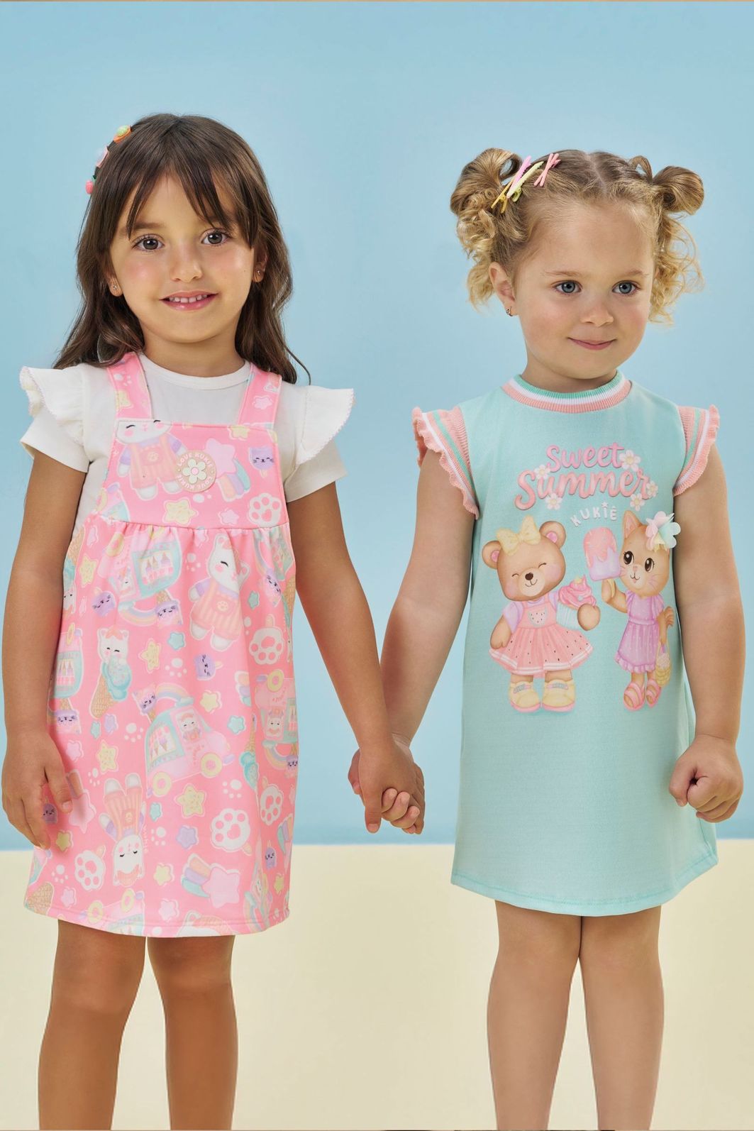 Conjunto de body em cotton e salopete em molecotton 95221 Kukiê Bebê Menina Conjunto de body em cotton e salopete em molecotton 95221 Kukiê Bebê Menina