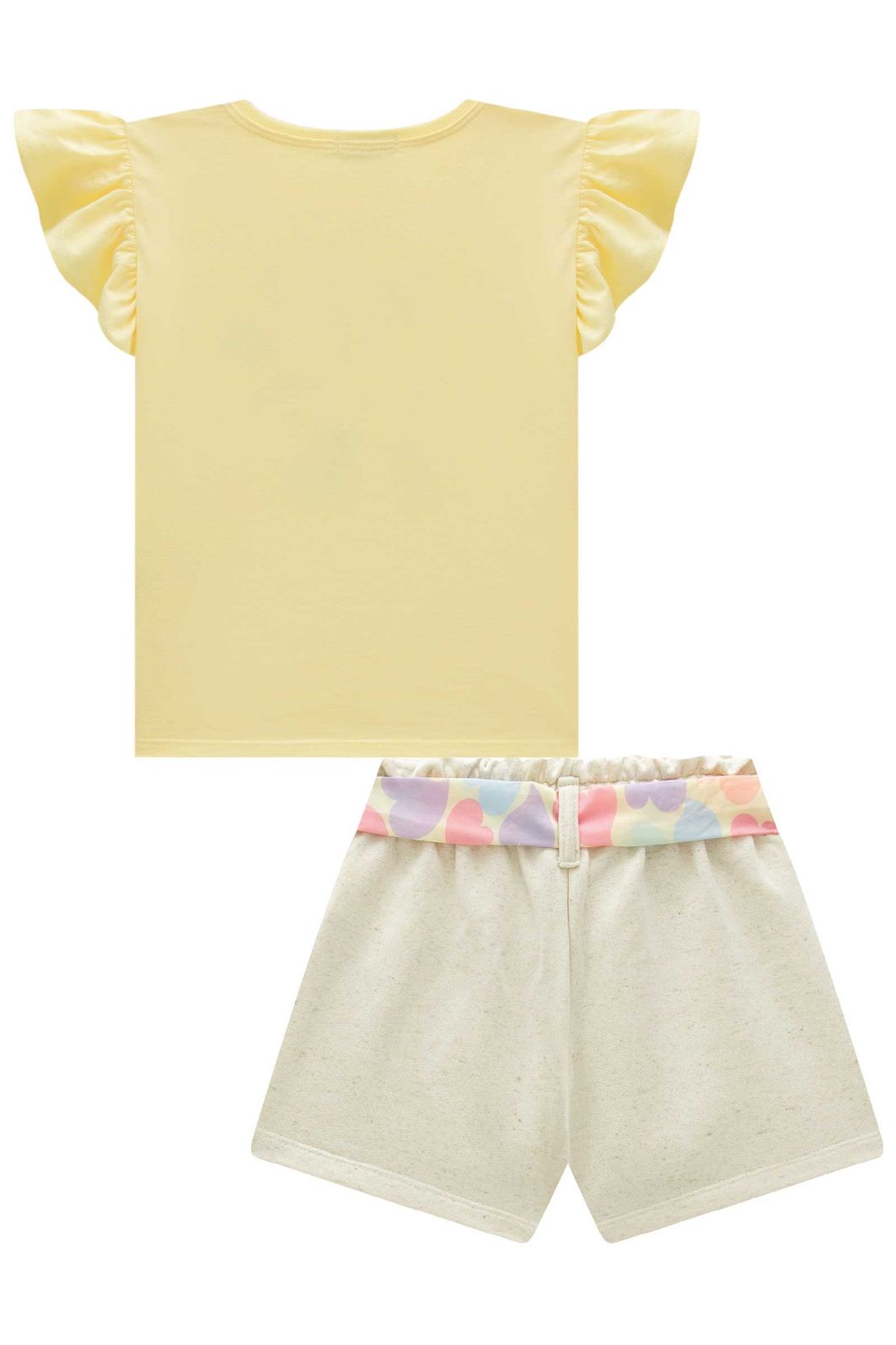 Conjunto de blusa em meia malha e shorts em moletom sem pelúcia 95425 Infanti Infantil Menina Conjunto de blusa em meia malha e shorts em moletom sem pelúcia 95425 Infanti Infantil Menina