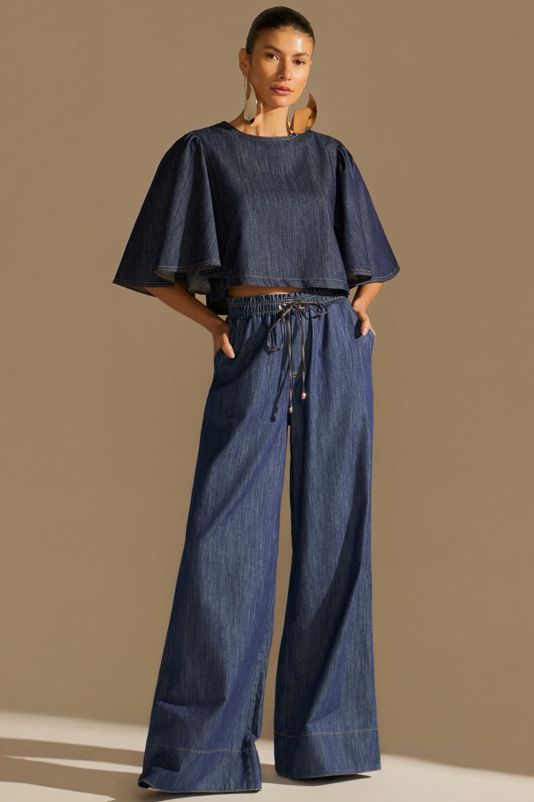 Blusa em jeans leve 94452 Linzzi